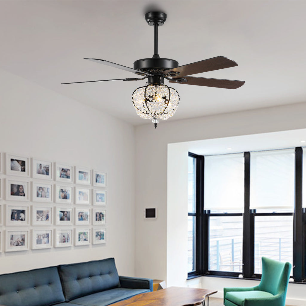 MOOONI-Ceiling-Fan-Light-Matte-Black-Industrial-Pumpkin-Pineapple-Beads-Fandelier-50“-Living-Room