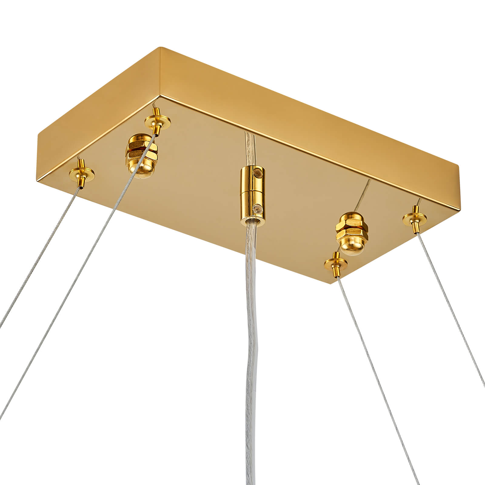 Rectangular Gold Canopy Crystal Chandelier For Kitchen