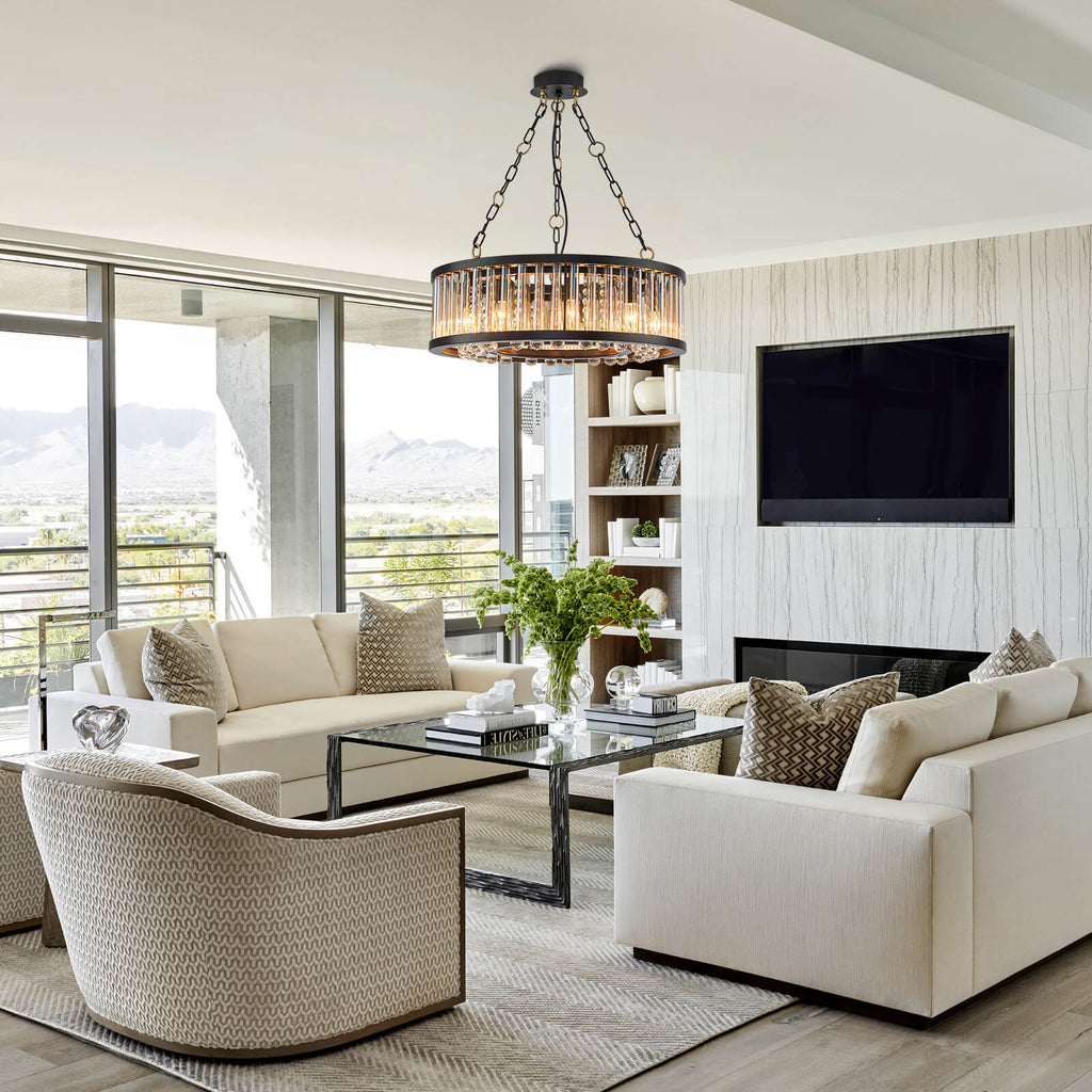 MOOONI-Vintage-Matte-Black-Glass-Tube-Crystal-Chandelier-Living-Room