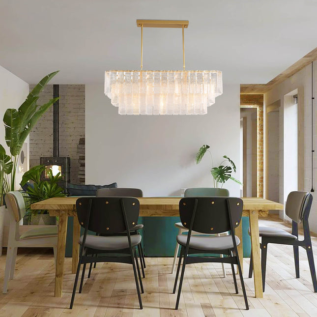 Gold Frame 3-Layer Glass Chandelier – MOOONI LIGHTING