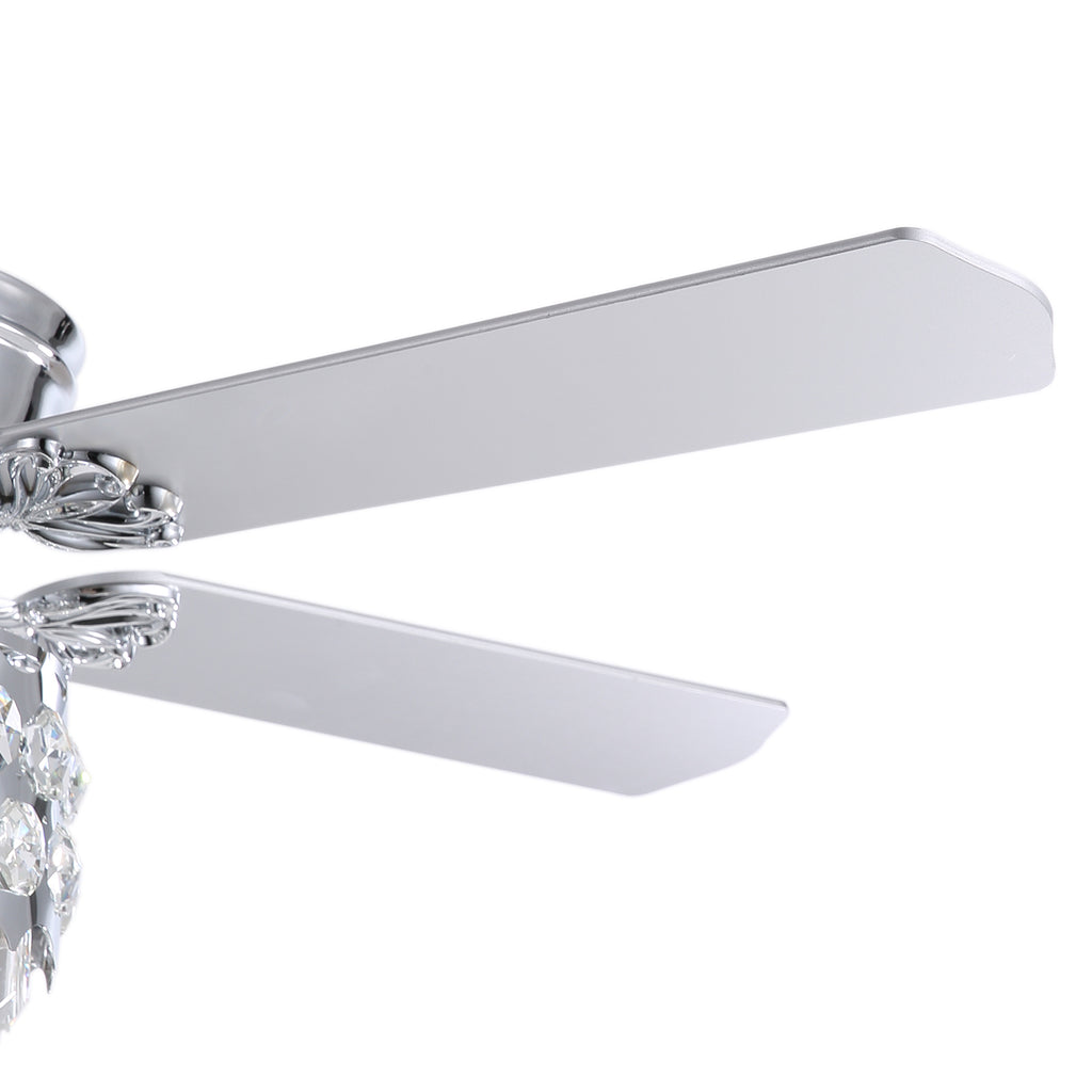 MOOONI-Ceiling-Fan-Light-Chrome-Octagonal-Beads-Crystal-Strip-Fandelier-51“-Blade