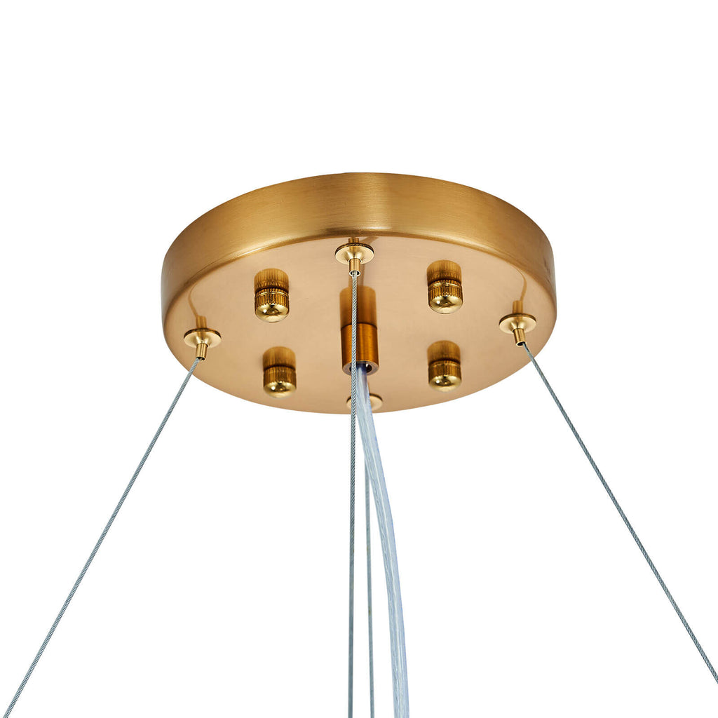 Ambrosi Round Brass Crystal Ring Chandelier