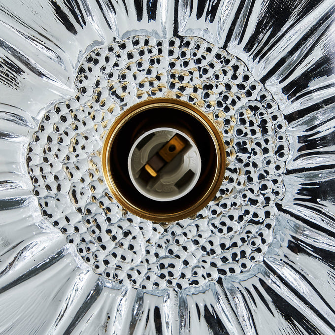 Spiral Chrome Fruit Plate Glass Chandelier