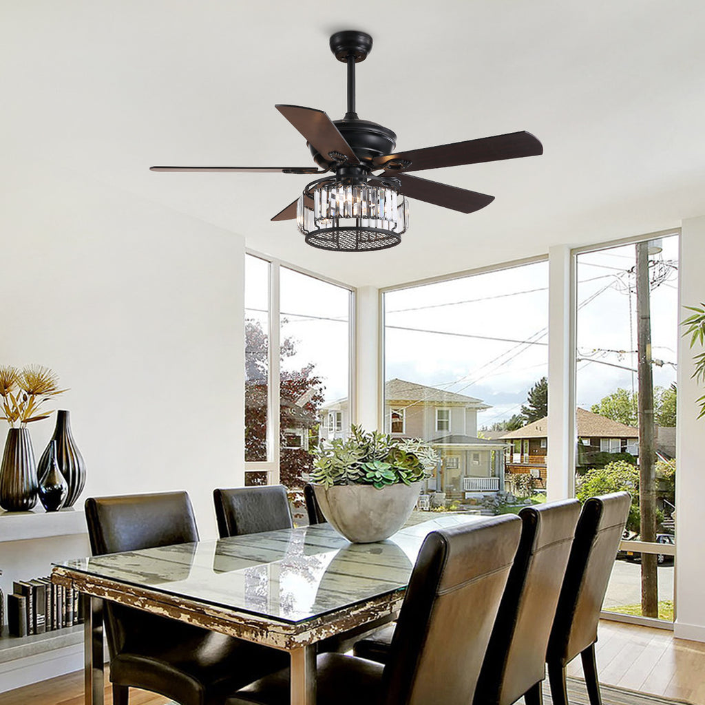 MOOONI-Ceiling-Fan-Light-Matte-Black-Industrial-Vertical-Crystal-Strips-Fandelier-50“