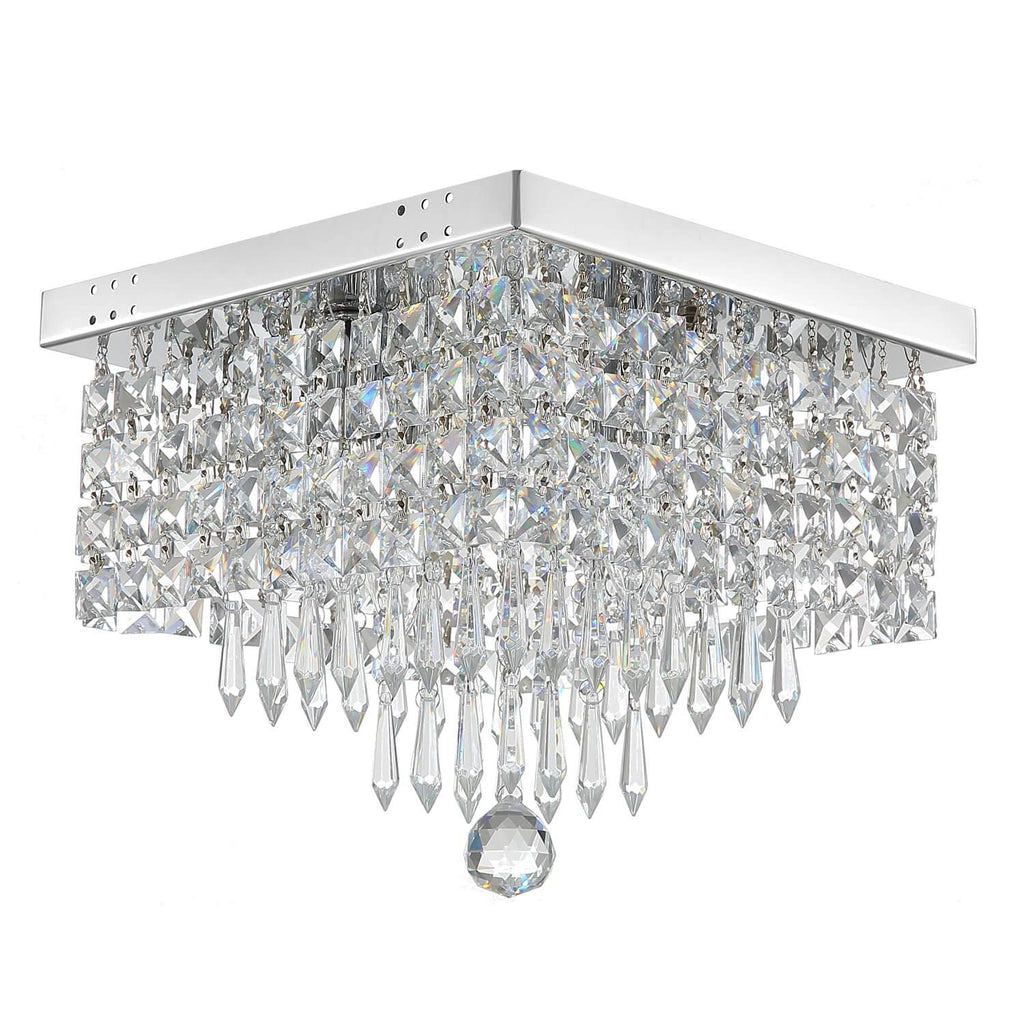 Modern-Chrome-Square-Hallway-Crystal-Chandeler-Flush-Mount