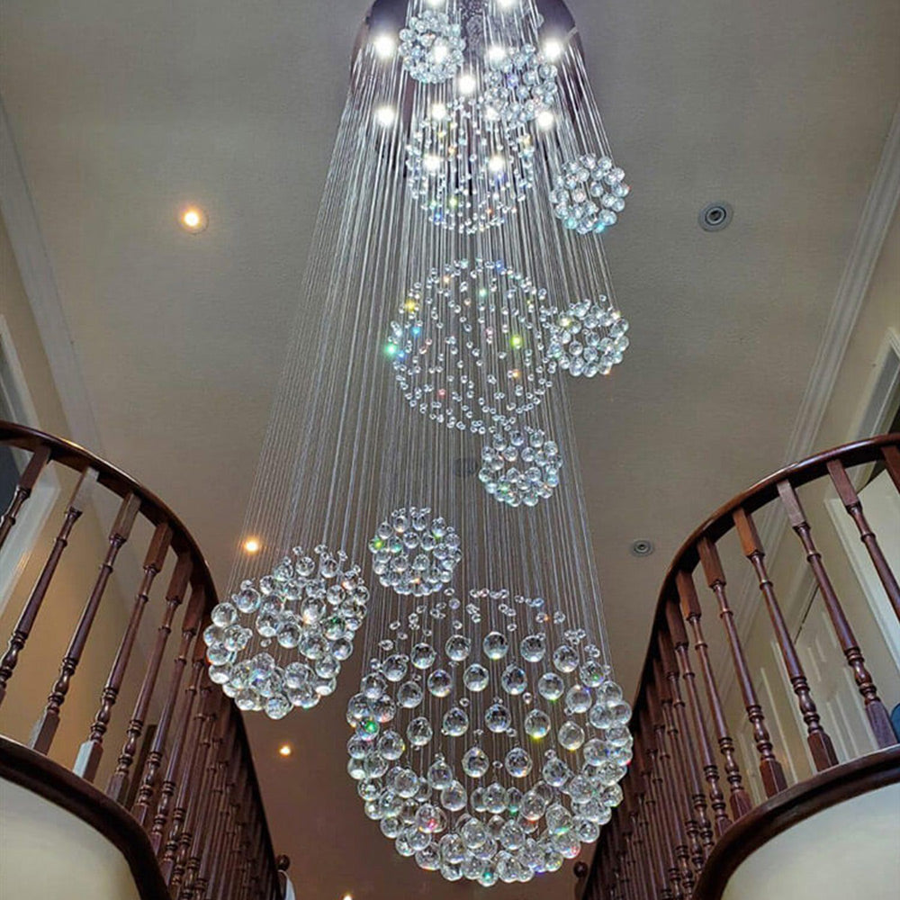 Luxury Long Staircase Chandelier For Large Foyer – MOOONI LIGHTING