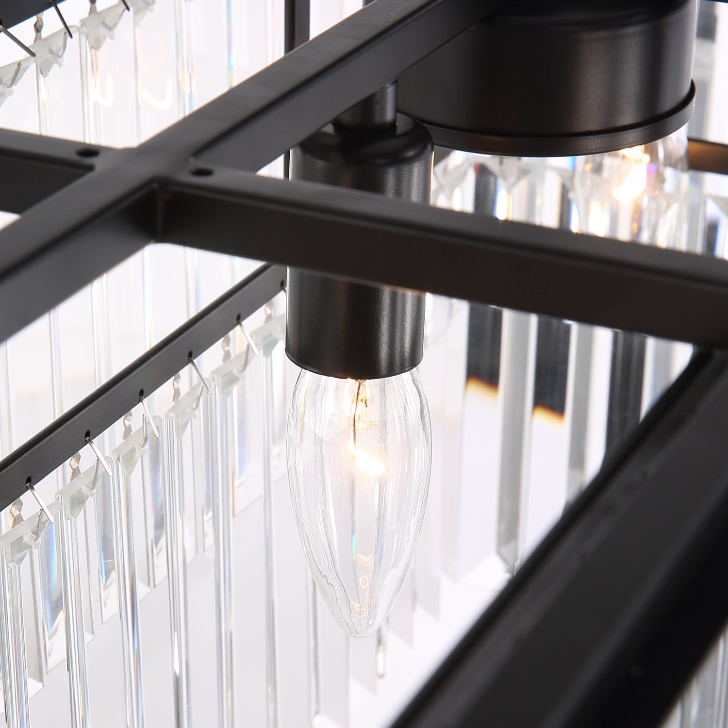 Modern-Matte-Black-Black-Rectangular-Metal-Frame-Crystal-Chandelier-Edison-Bulb