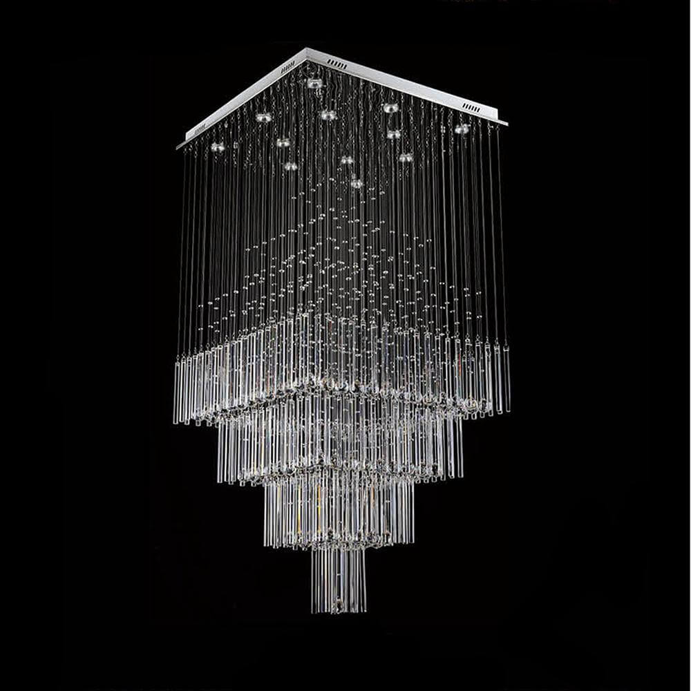 Modern-Chrome-Quad-Tier-Foyer-Flush-Mount-Crystal-Chandelier