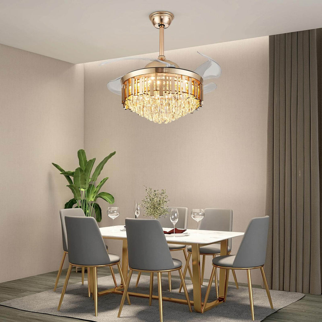 Round French Golden Crystal Fandelier Indoor