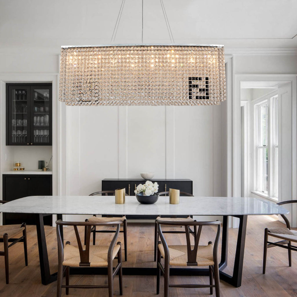 Rectangle Crystal Contemporary Chandelier