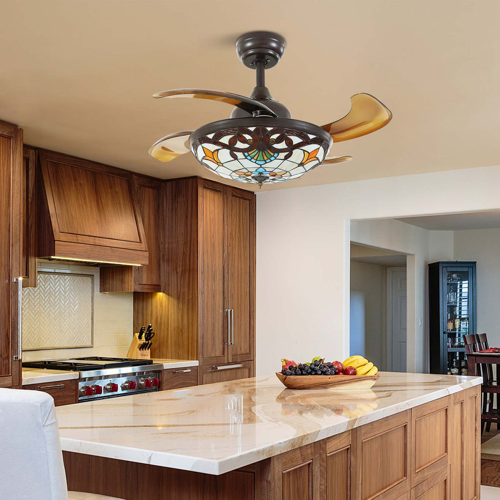 Tiffany Victorian Art Class Retractable Fandelier