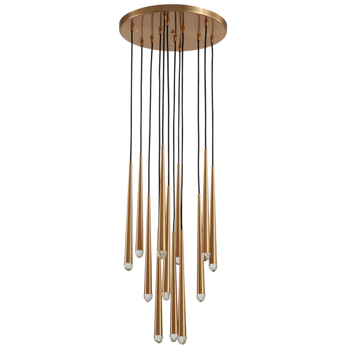 Gold Spinal Tube Combination Chandelier