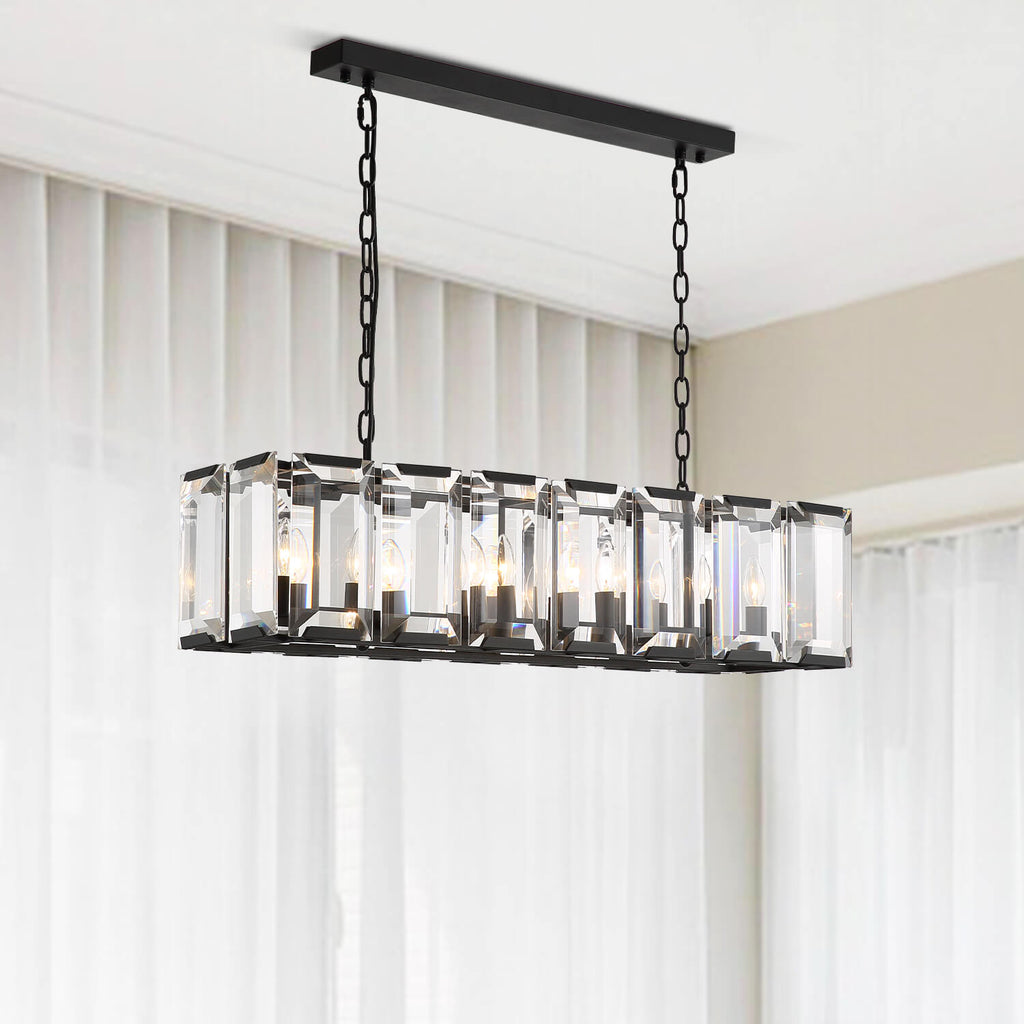 MOOONI-Rectangular-Matte-Black-Farmhouse-Wide-Crystal-Chandelier