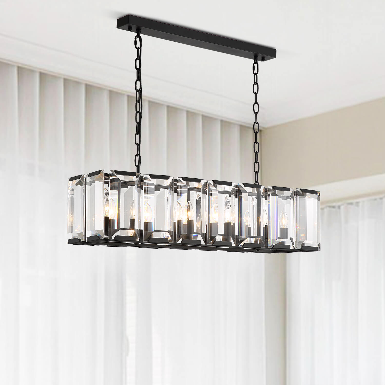 MOOONI-Rectangular-Matte-Black-Farmhouse-Wide-Crystal-Chandelier