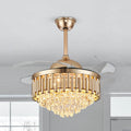 Top-Rated K9 Crystal Round Gold Retractable Fandelier