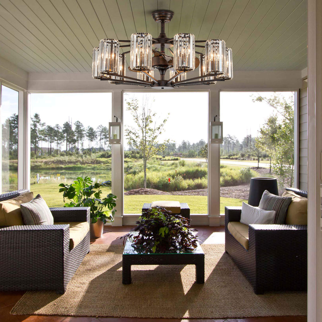 Chicago Wheel | Decorative Bronze Luxury Mid-Century Modern Fandelier