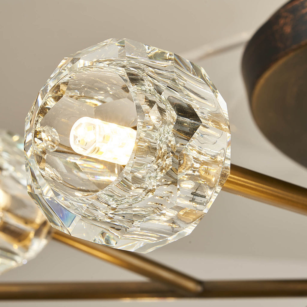 Unusual Looking Vintage Bronze Sputnik Fandelier Fan