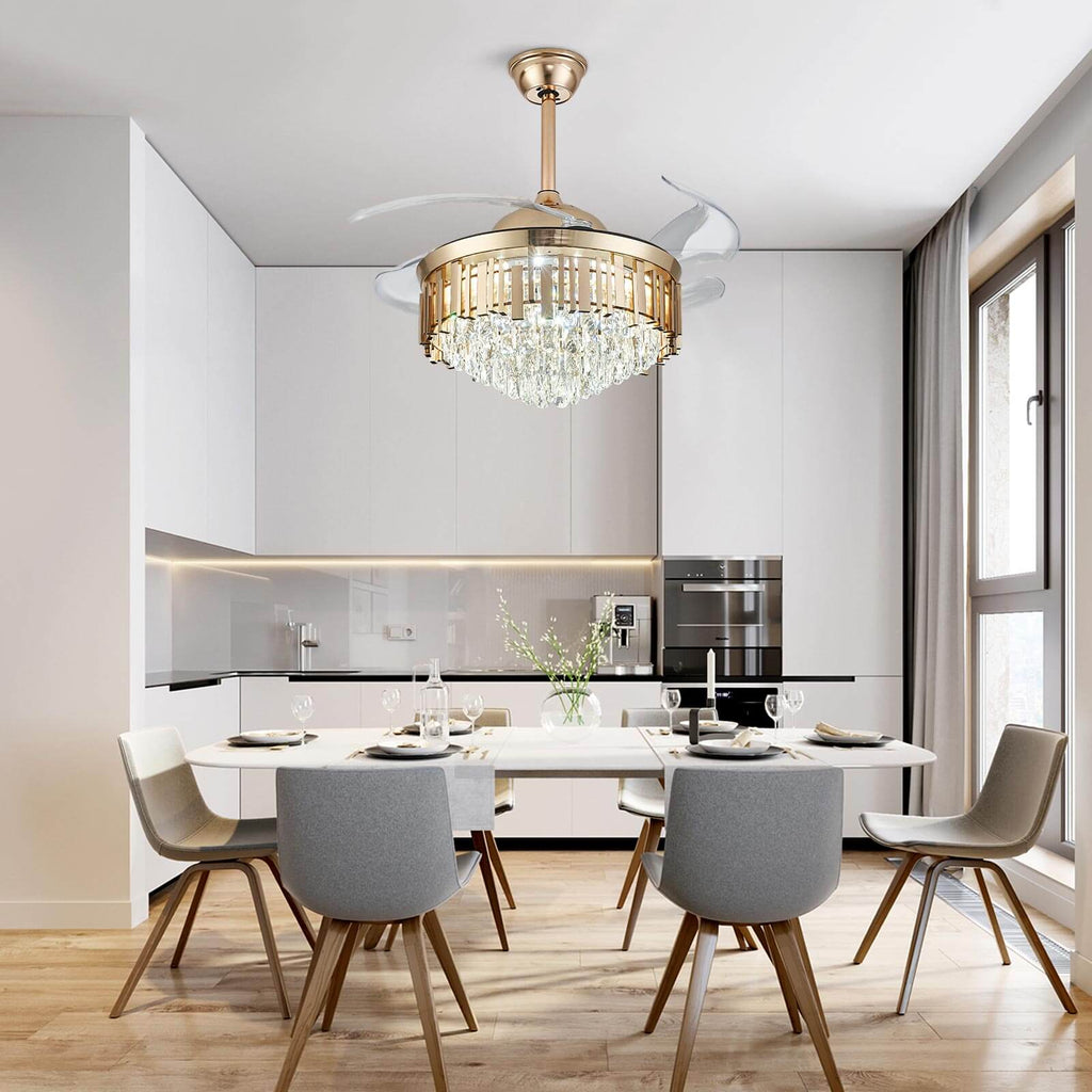 Round French Golden Crystal Fandelier Indoor