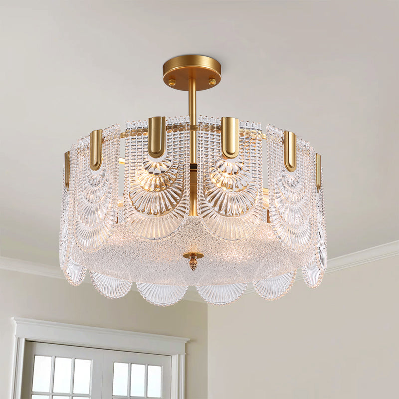 Modern Round Gold Chandelier
