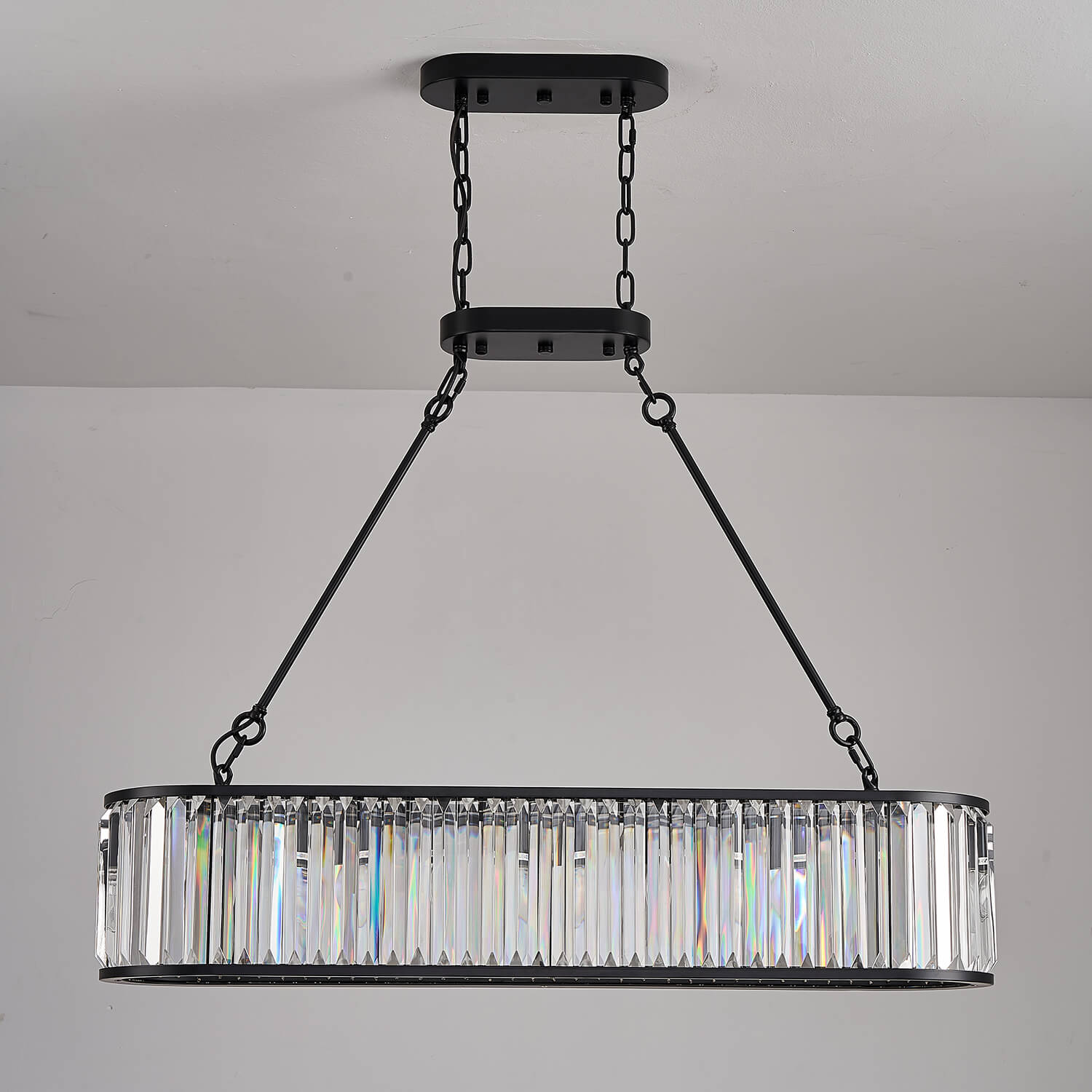 MOOONI-Vintage-Oval-Rectangular-Matte-Black-Crystal-Chandelier