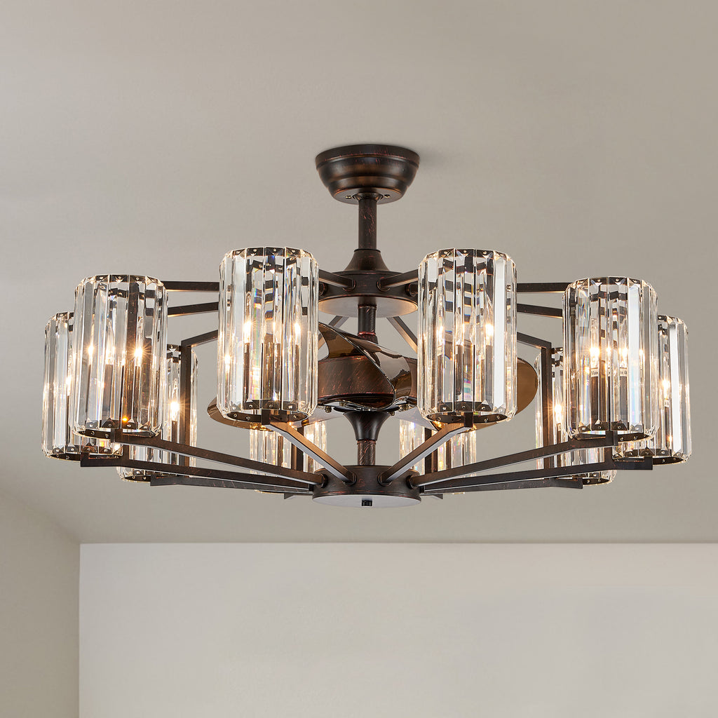 Chicago Wheel | Decorative Bronze Luxury Mid-Century Modern Fandelier