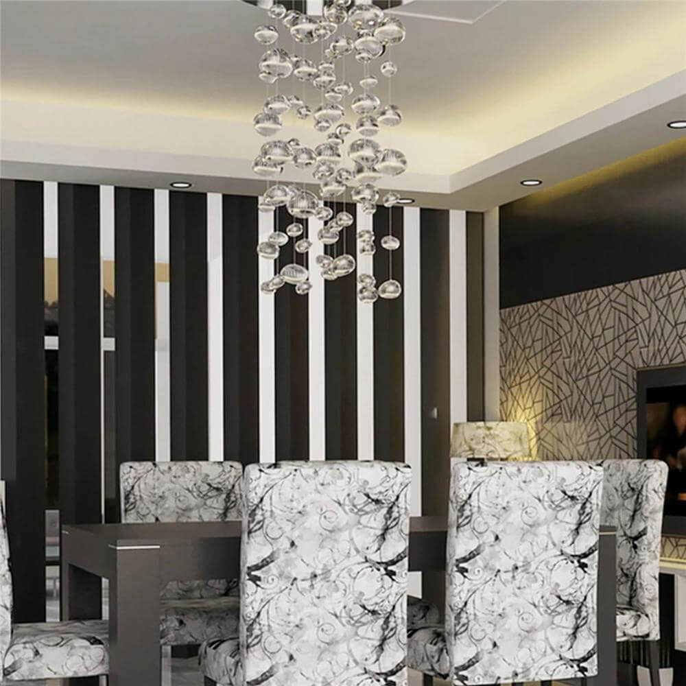 Modern-Chrome-Due-Bubble-Glass-Crystal-Chandelier