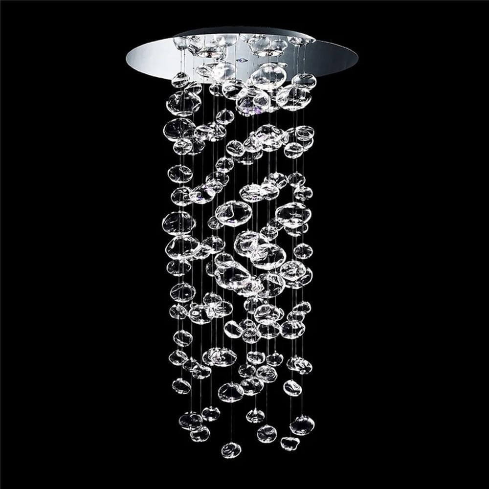 Modern-Chrome-Due-Bubble-Glass-Crystal-Chandelier