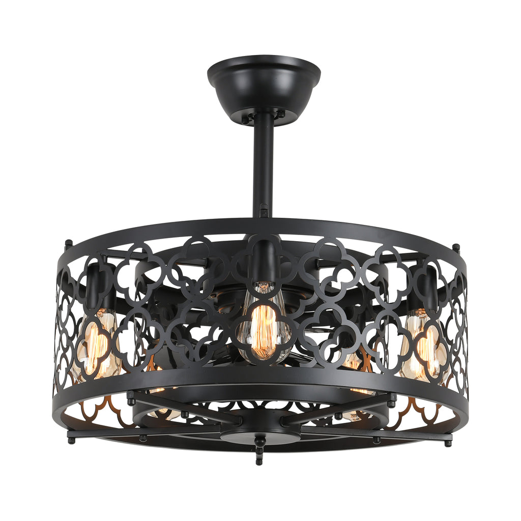 MOOONI-Small-Caged-Ceiling-Fan-Edison-Bulbs-Matte-Black-Industrial-Drum-Oval-Crystal-Fandelier