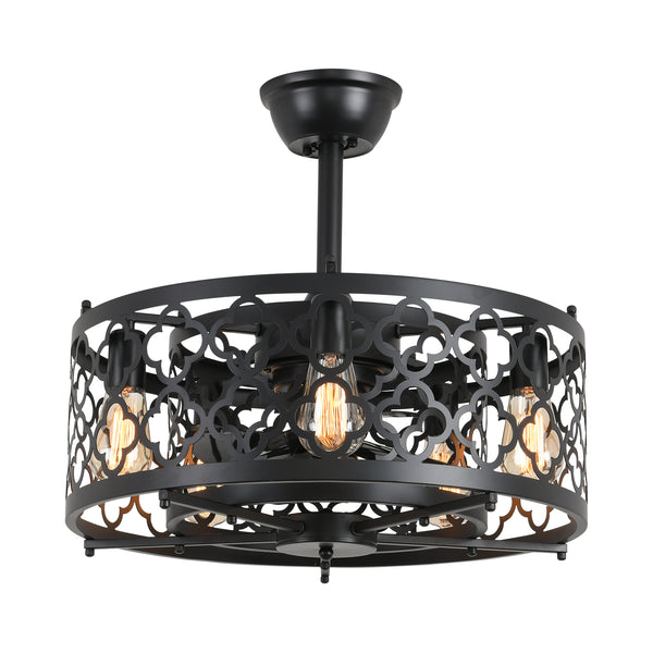MOOONI-Small-Caged-Ceiling-Fan-Edison-Bulbs-Matte-Black-Industrial-Drum-Oval-Crystal-Fandelier