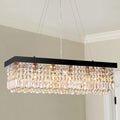 Modern Black Rectangle Crystal Chandelier