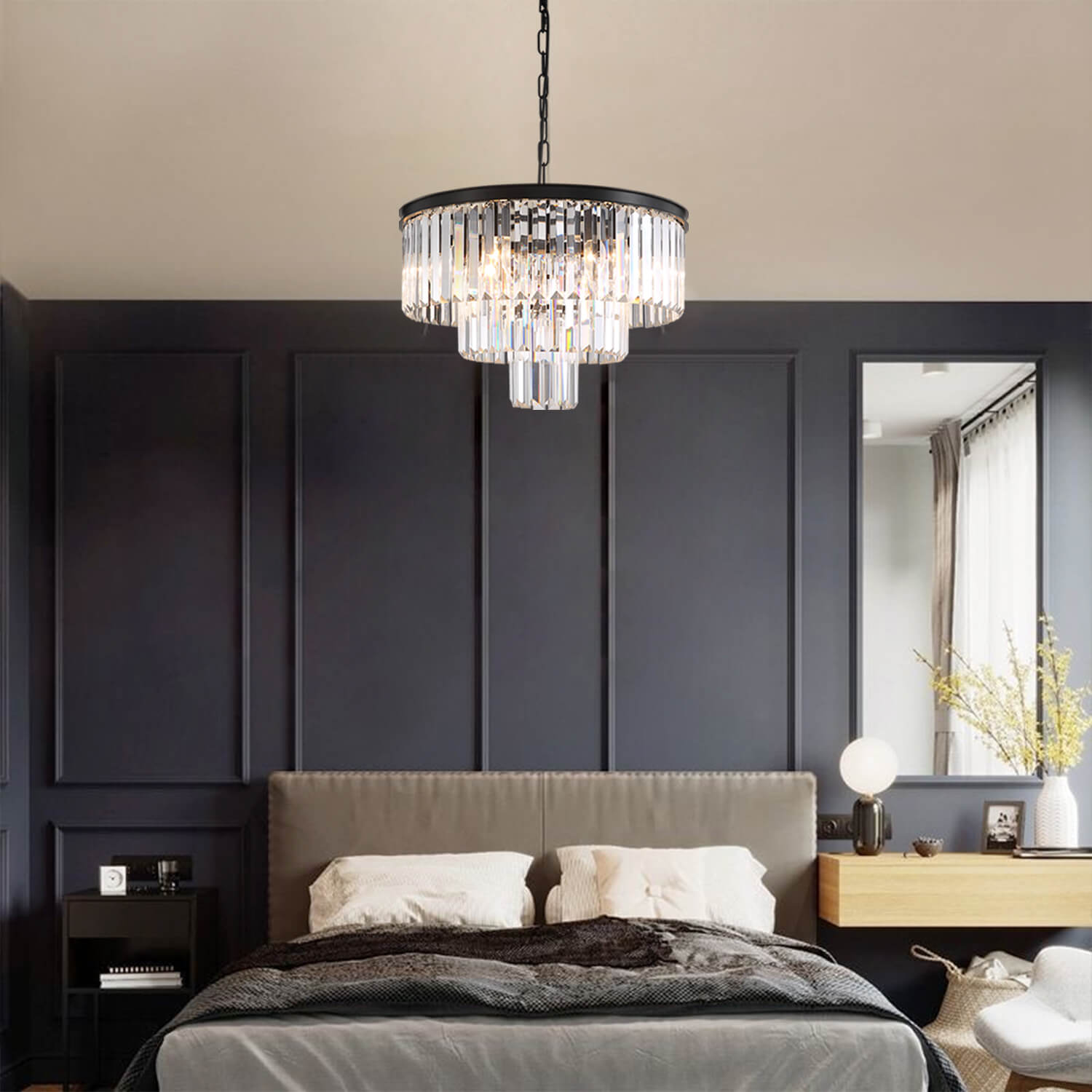 3-Tier Crystal Chandelier