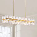 Rectangular Gold Modern Crystal Chandelier