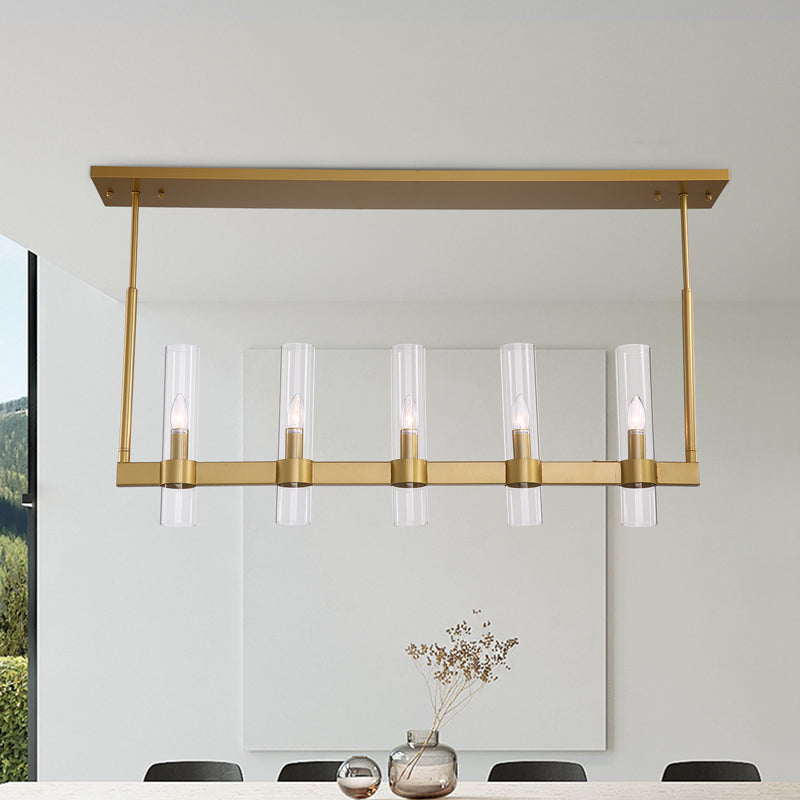Modern Linear Island Chandelier Gold Pendant Lighting – MOOONI