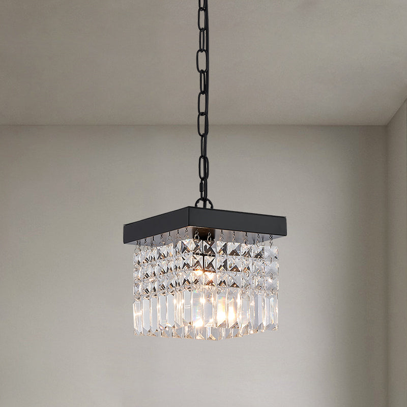 Square 3+1 Pendant Light With Crystal