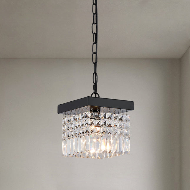 Square 3+1 Pendant Light With Crystal