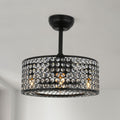 Tiny Caged Crystal Chandelier Fan