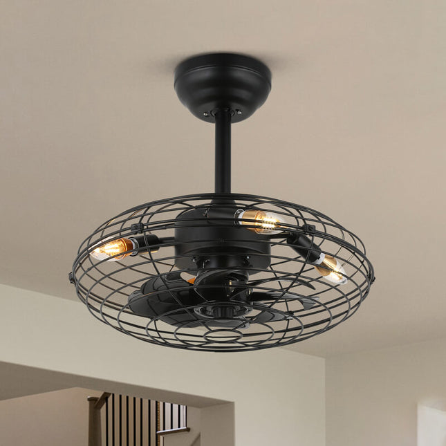 MOOONI-Small-Caged-Ceiling-Fan-Edison-Bulbs-Matte-Black-Industrial-Oval-Fandelier