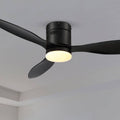 MOOONI-Ceiling-Fan-LED Strip-Matte-Black-Lampshade-Black-Wood-Blades