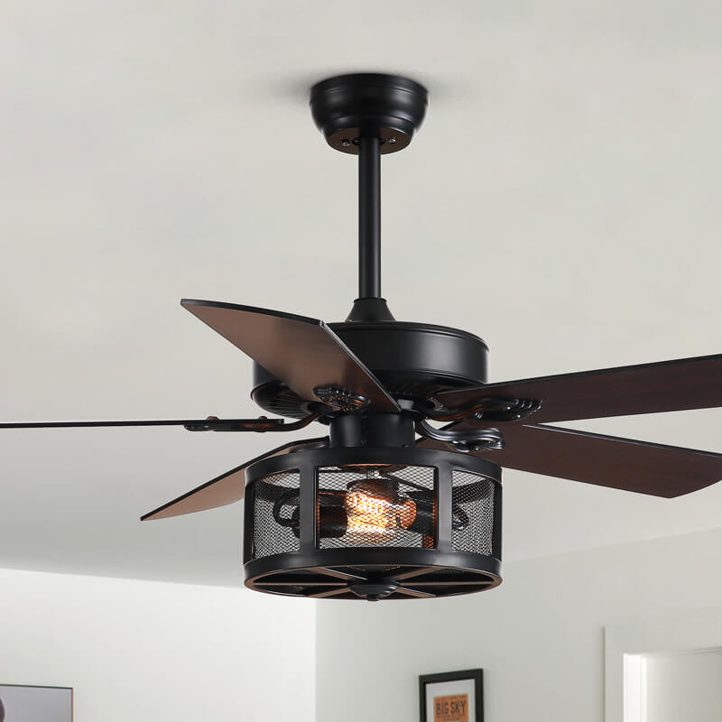 MOOONI-Ceiling-Fan-Light-Matte-Black-Vintage-Drum-Screen-Living-Room-Ceiling-Fan-50“