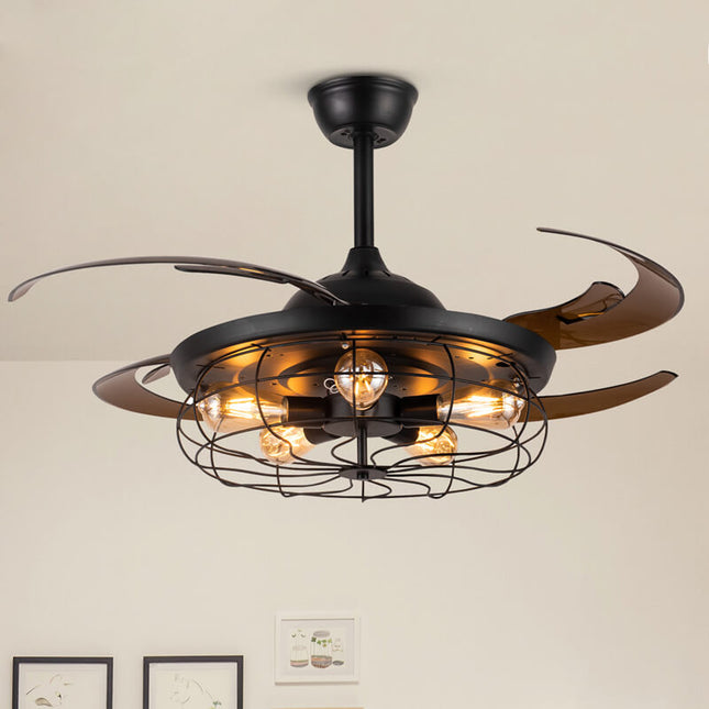 MOOONI-Ceiling-Fan-With-Light-Matte-Black-Industrial-Retractable-Fan-MF1004