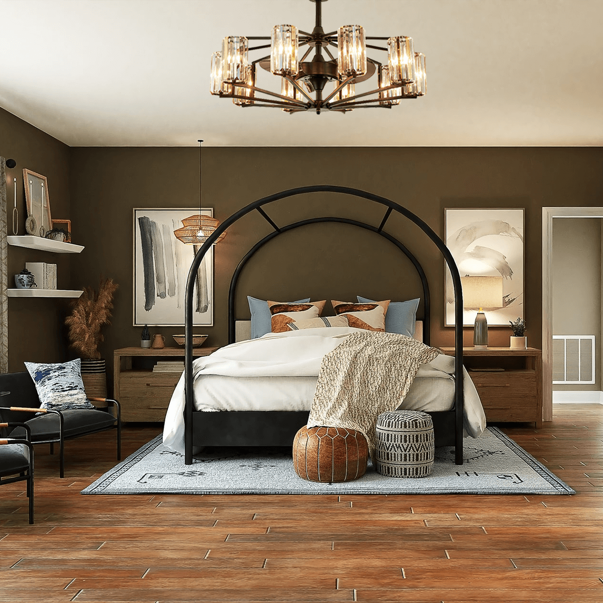 Chicago Wheel | Decorative Bronze Luxury Mid-Century Modern Fandelier