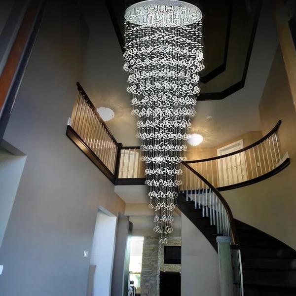 MOOONI-Modern-Chrome-Multi-Tier-Crystal-Chandelier-Staircase