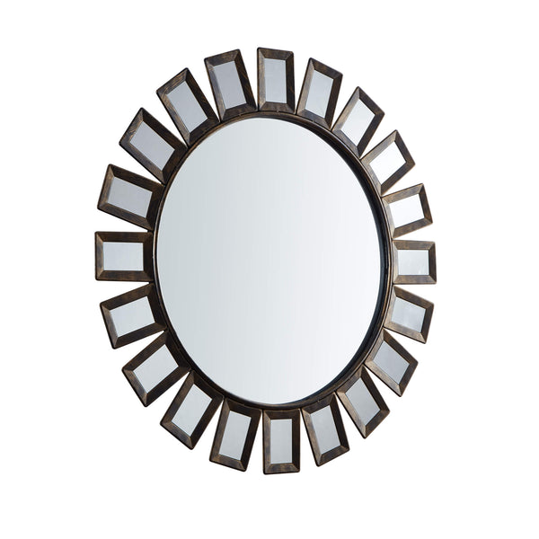 Vintage-Black-Metal-Frame-Round-Wall-Mirror