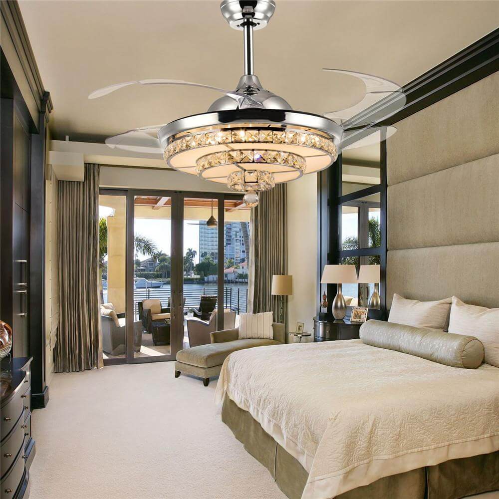 MOOONI-Ceiling-Fan-Chandelier-Chrome-Retractable-Dimmable-Fandelier-Bedroom