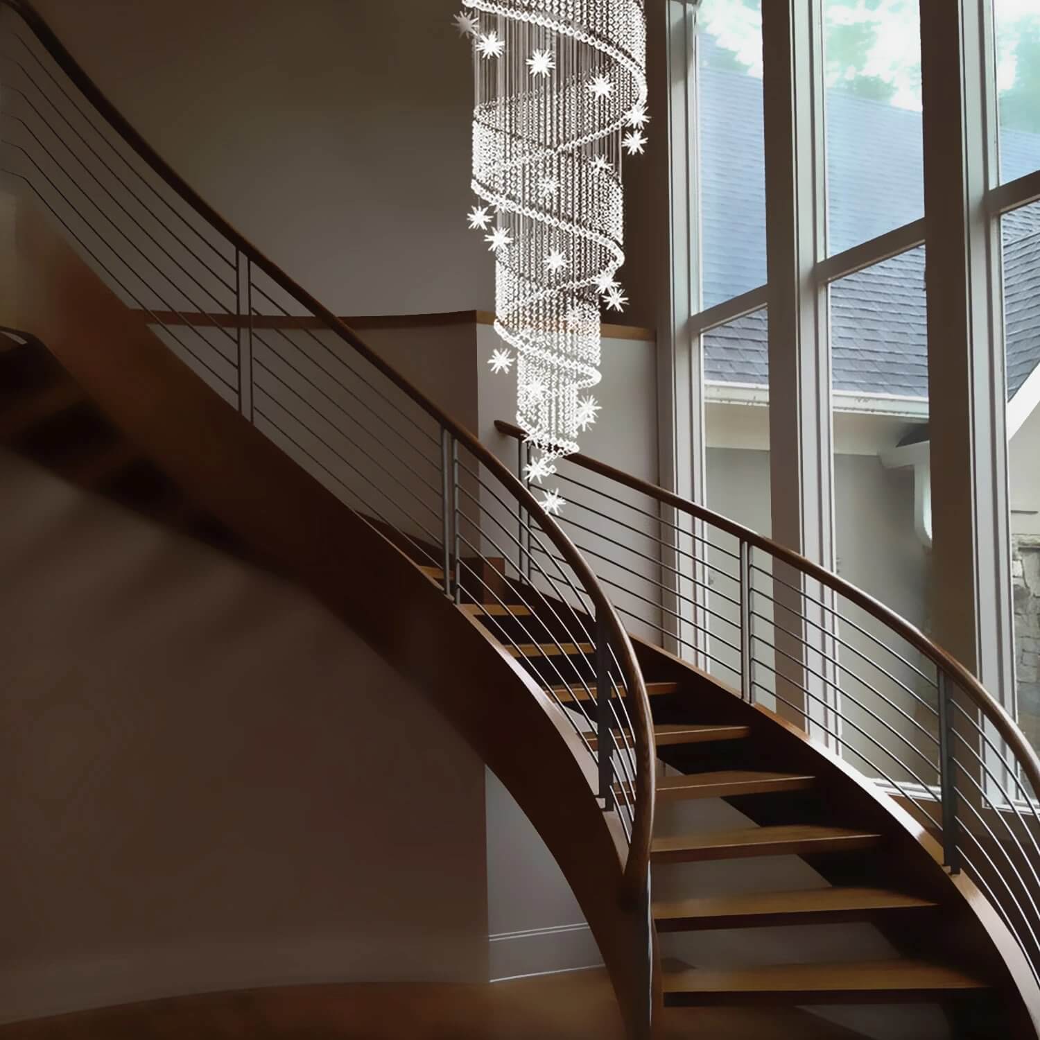 MOOONI-Modern-Chrome-Spiral-Raindrop-Crystal-Chandeler-Staircase