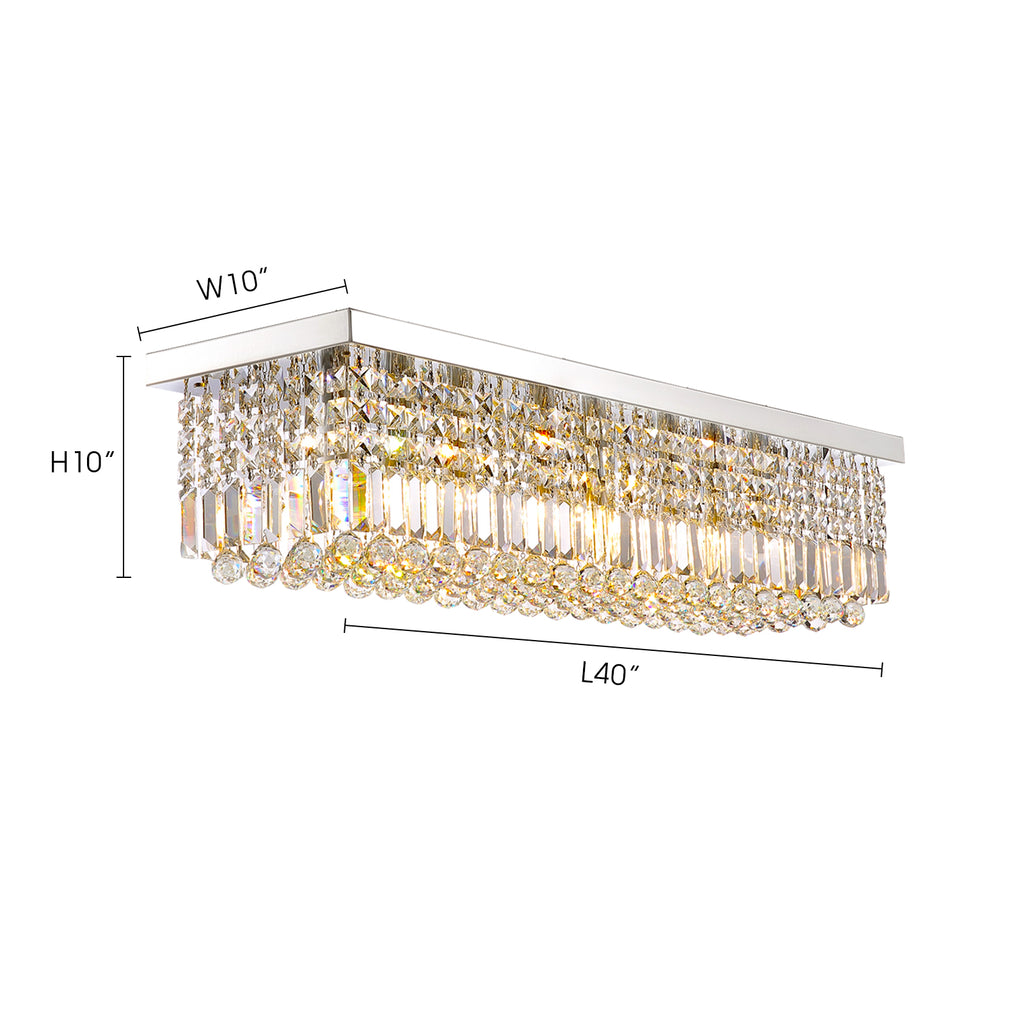 Modern Raindrop Rectangular Crystal Chandelier For House Max 40 W Incandescent