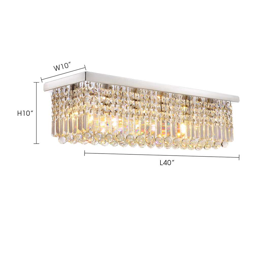 Modern Raindrop Rectangular Crystal Chandelier For House Max 40 W Incandescent