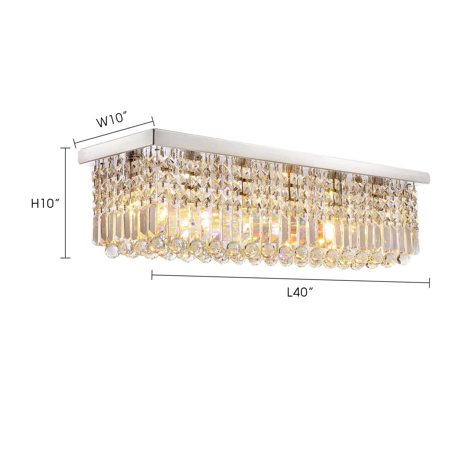 Modern Raindrop Rectangular Crystal Chandelier For House Max 40 W Incandescent