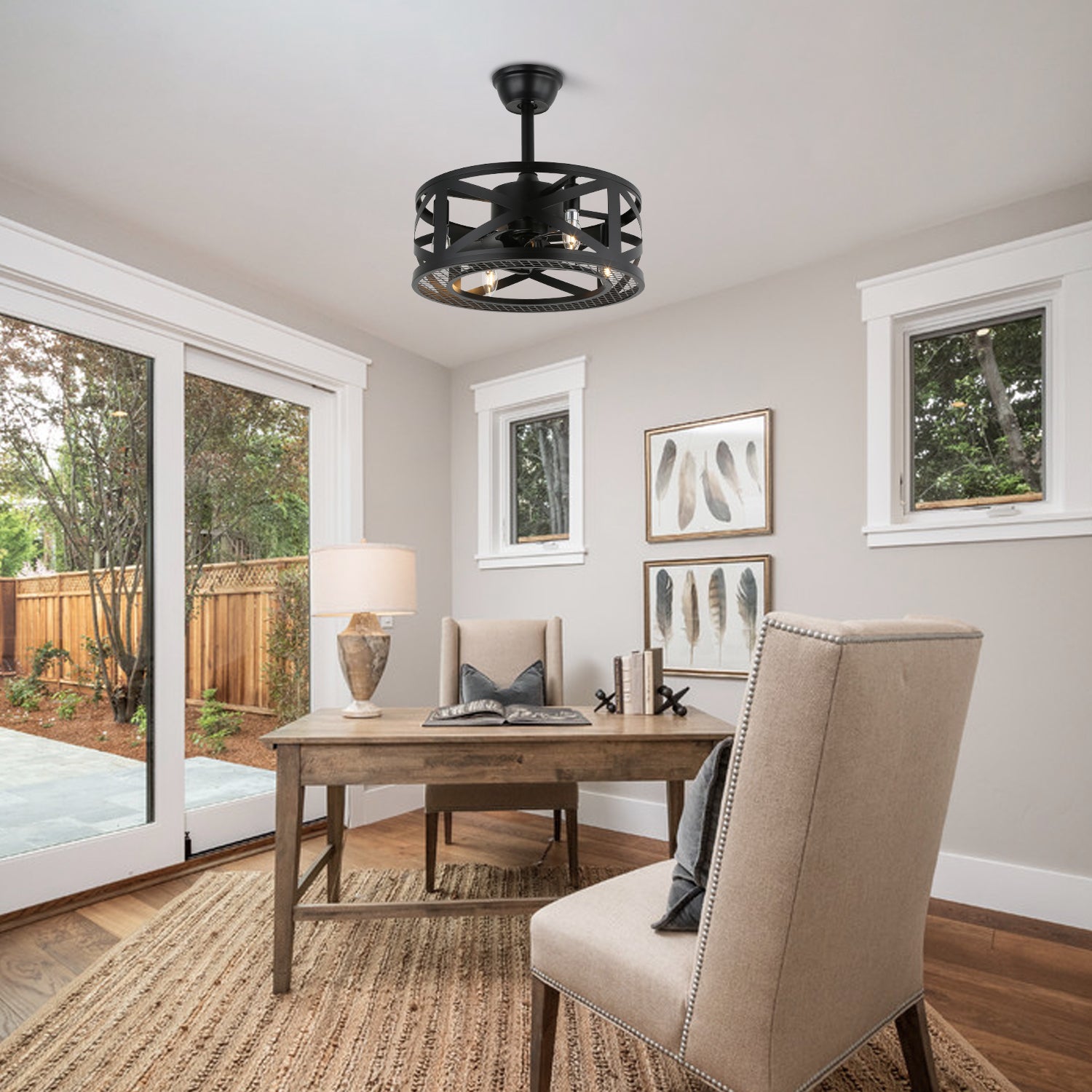 Small Industrial Fandelier For Bedroom