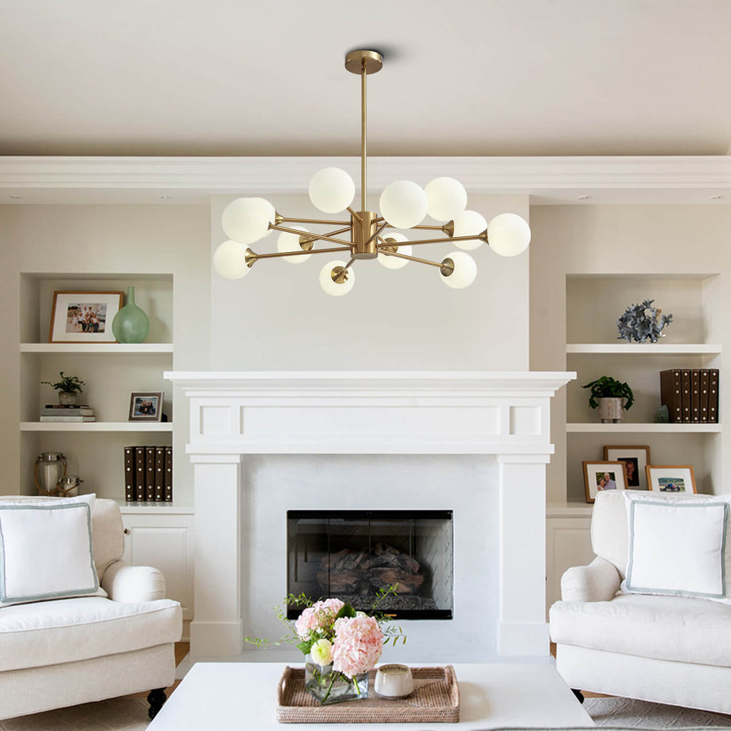 Sputnik Gold Globe Double Layers 12 Lights Chandelier